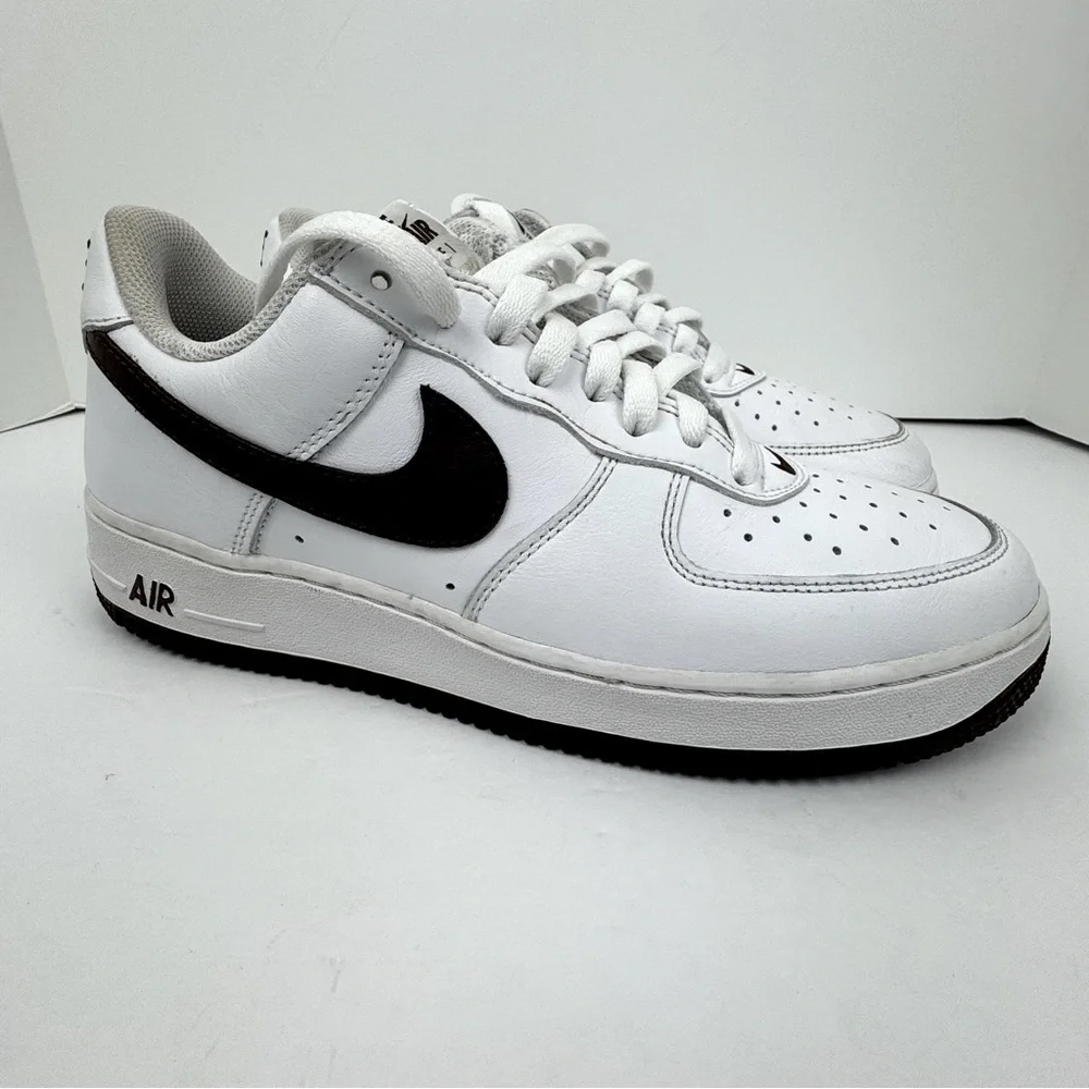 Nike Air Force 1 Low Anniversary Edition. White and Chocolate Brown. Mens size 9